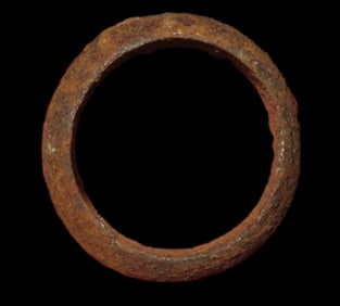 1 1/8" Rare African Iron Yoruba Manilla Currency Ring Nigeria 17th-19th