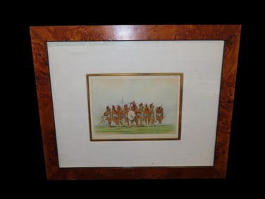 13" x 16" Native American Artwork Print Begging Dance Sauk And Fox By American Artist George Catlin