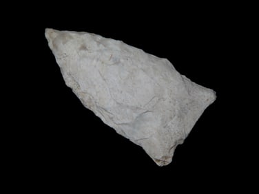 2 1/8" x 1 1/16" Rice Side Notch, Motley COA, found in Greene Co., Missouri, Ex Terry Allen