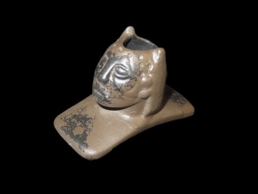 3 "1/2 x 1"1/4 Hopewell Effigy Platform Pipe Cast