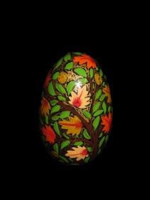 2"3/8 x 1" Amazint Hand Painted Paper Mache Egg Kashmir India