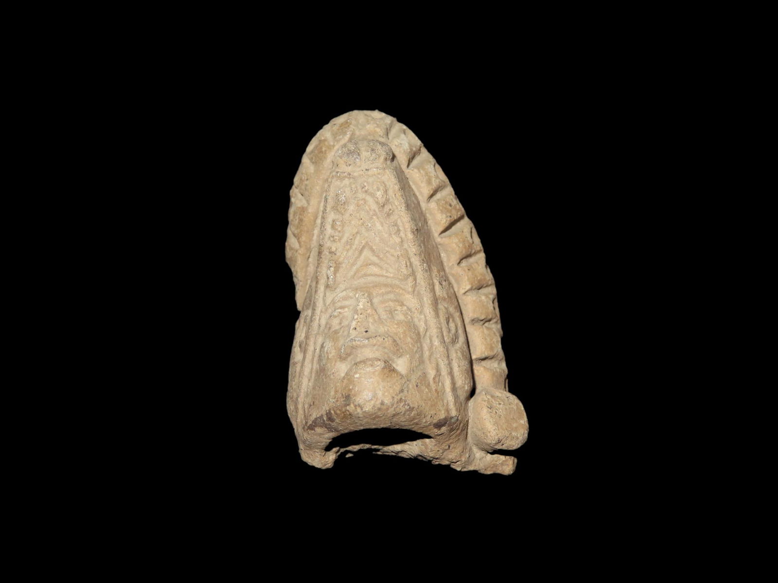 2" Pre Columbian Pottery Human Effigy Head Pendant Southern Mexico (1 of 4)