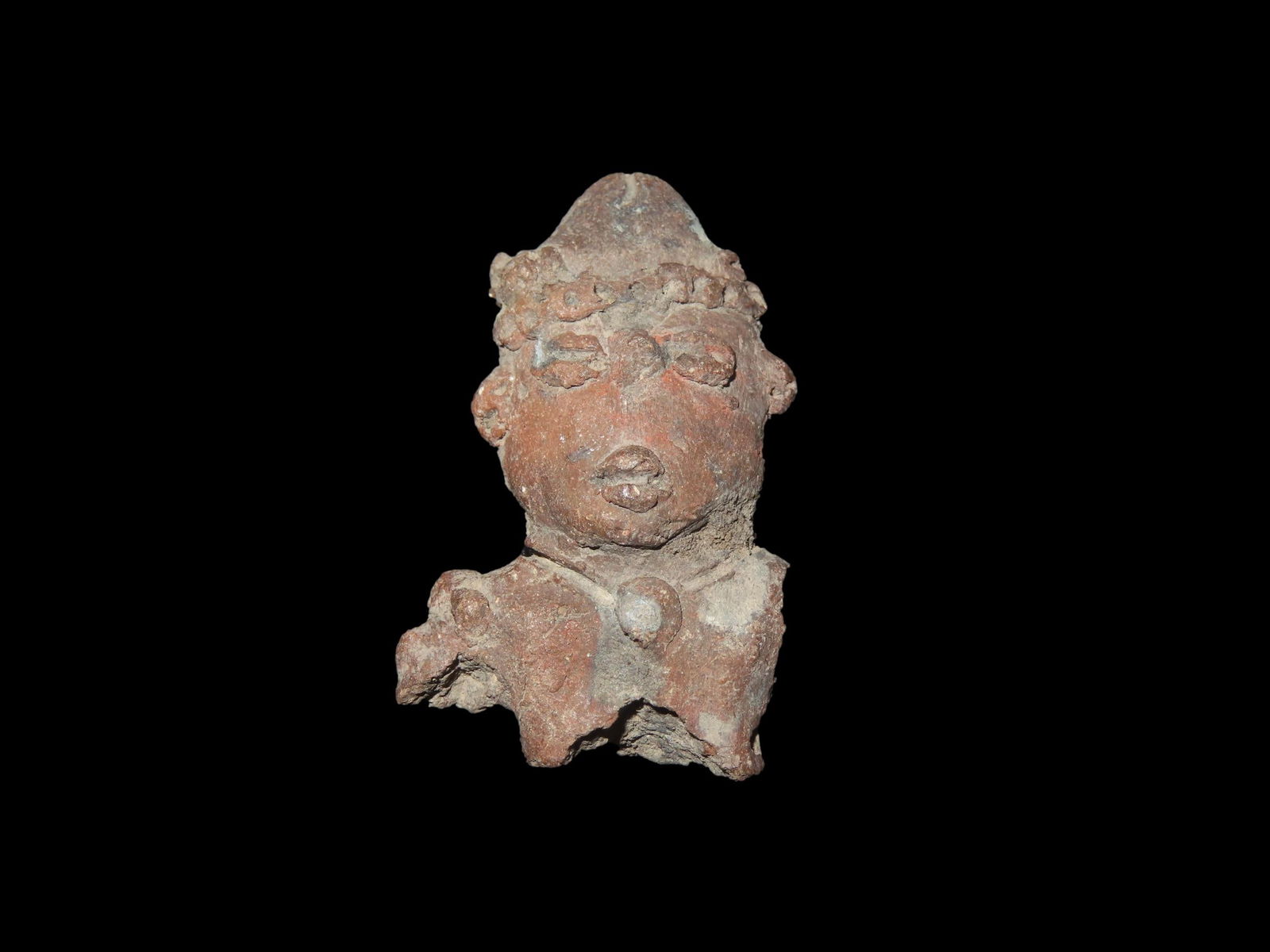 2" x 1" Pre Columbian Pottery Human Effigy Head Southern Mexico (1 of 4)