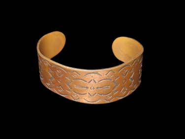 2" 1/2 x 1" 3/4 Native American Bracelet Material Copper Location New Mexico