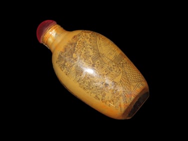 3" x 1" 3/8 Asia/ China Snuff Bottle Interior Antique