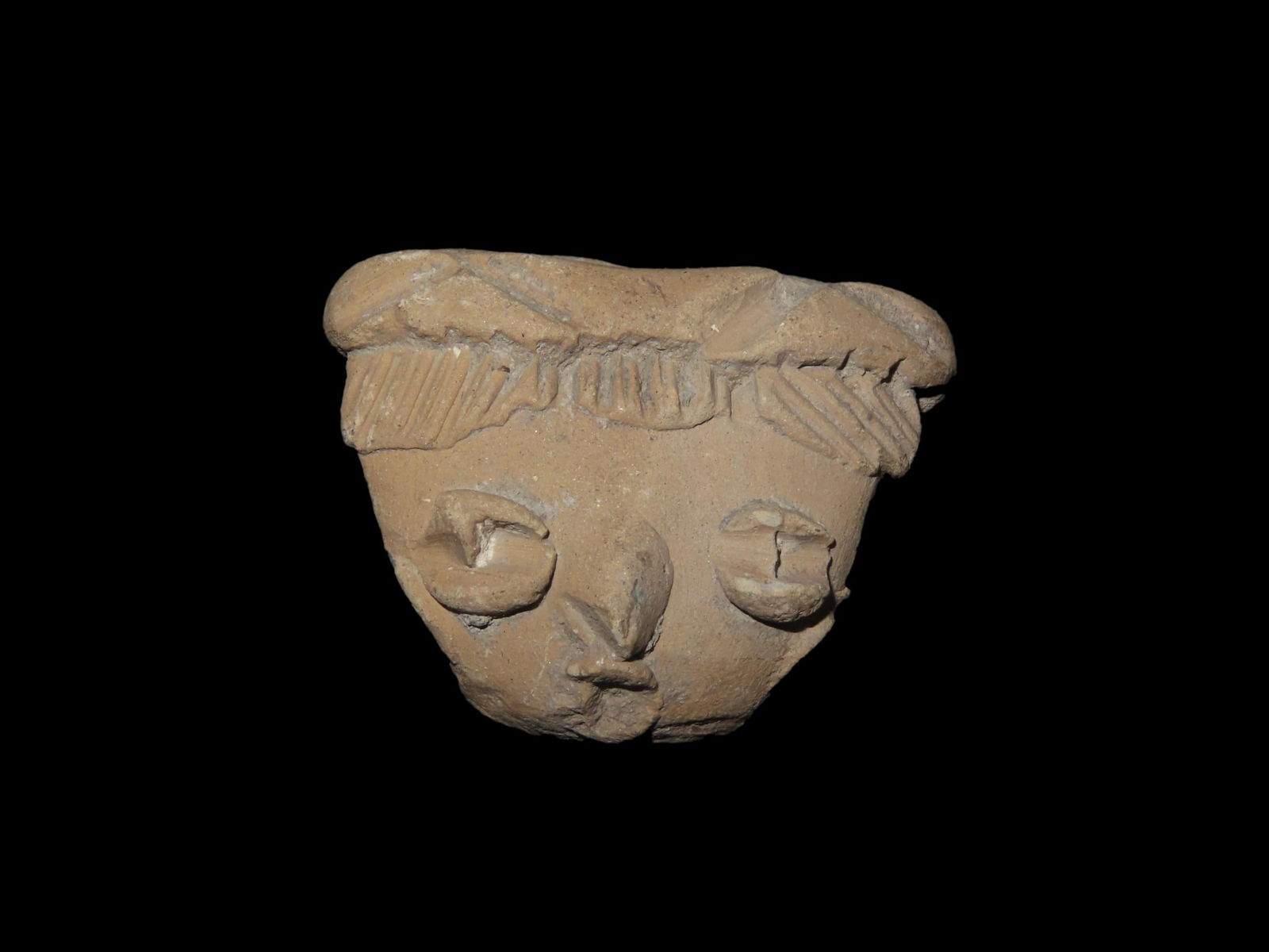 1" 1/4 Pre Columbian Pottery Human Effigy Head Southern Mexico (1 of 4)