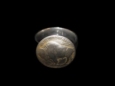Indian Head Buffalo Nickel Ring Handmade Art