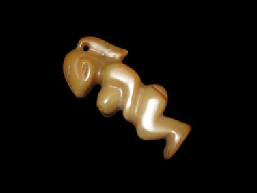 2 3/4" x 1 1/4" Handmade Chinese Jade Female Effigy Pendant