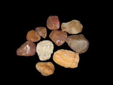 Group of Agate Uniface Thumb Scrapers, Collected in the Western and Northern Plains, USA