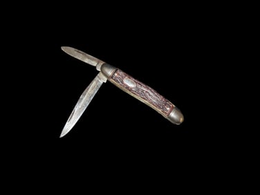 3 3/8" Antique Colonial Prov. USA Made 2-Blade Pocket Knife