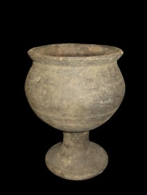 7 1/2" X 10 1/4" Pedestal Bowl, Found in Guatemala, Ex Herb Mangold Collection