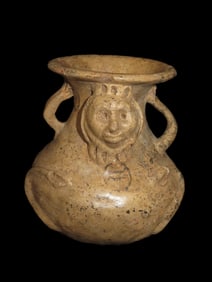 5 1/4" X 6" Mayan Effigy Vessel, Found in Guatemala, Ex Herb Mangold Collection