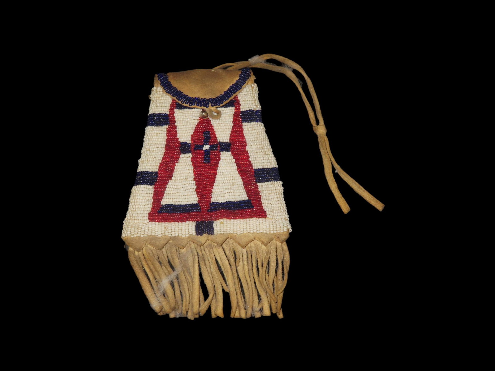 Hand Beaded Leather Bag with Fringe (1 of 5)