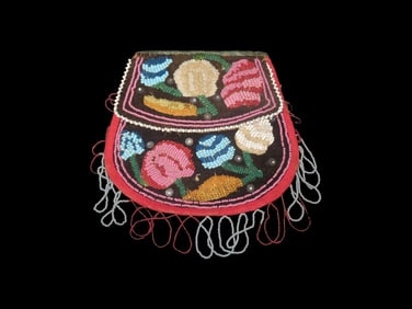 Hand Beaded and Fringed Bag
