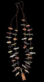 14" Authentic Double Strand Zuni Fetish Necklace features a  Grizzly Bear w/Onyx Eyes Pendant, and a