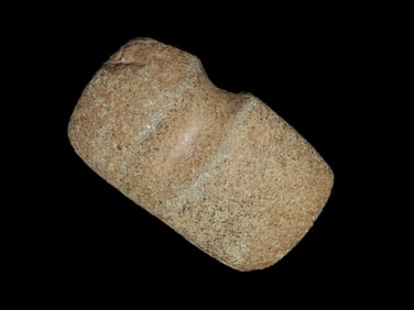 4 1/8" X 2 3/8" Three Quarter Goorved Axe, Granite, Motley COA, Found in Adams CO IL