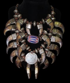 18" Massive & Ornate Grizzly Bear Claw Necklace-  Heavy and Detailed, Centerpiece Pendants are a