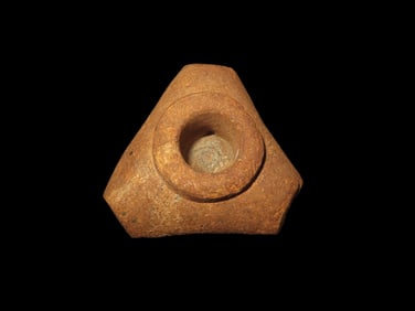 3 9/16" Clay Pottery Vessel from Mexico, makers mark on bottom, dated 1770?