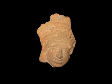 3 3/8" X 2 9/16" Pre-Columbian Pottery Head Effigy Sculpture
