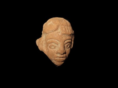 1 3/16" X 15/16"  Pre-Columbian Tumaco-La Tolita pottery head from the culture that occupied the