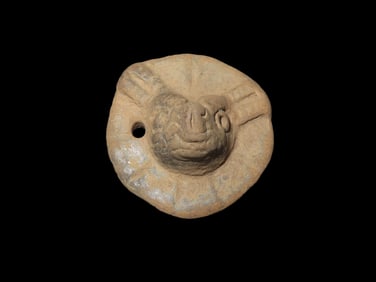 1 5/16" X 3/4" Pre-Columbian Effigy Pendant Two Faced Head