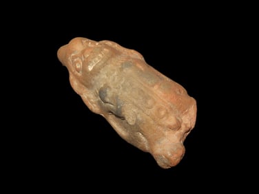 3 1/4" X 1 3/8" Pre-Columbian Maya Jaina Pottery Figural Whistle