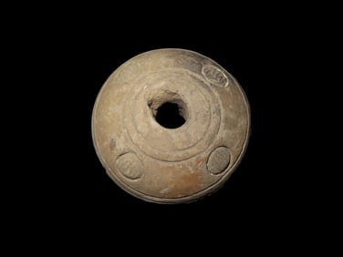 1 31/32" X 11/16" Pre-Columbian Pottery Bead, found in South America