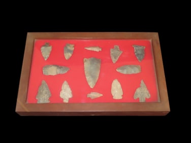12 X 7 1/2" Frame of Arrowheads