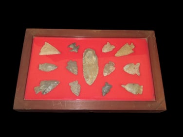 12 X 7 3/8" Frame of Arrowheads