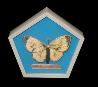 Vintage NOS Never Worn or Out of Box- Handmade Wire Filigree Butterfly Brooch, made in Western