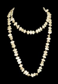 30" Vintage Baroque Fresh Water Pearl Necklace, Great Luster and Color, with gold color spacer beads