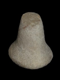 3 1/2" -4" Bell Pestle White Quartz Nutting Divot Base Found In Knox Co Ohio