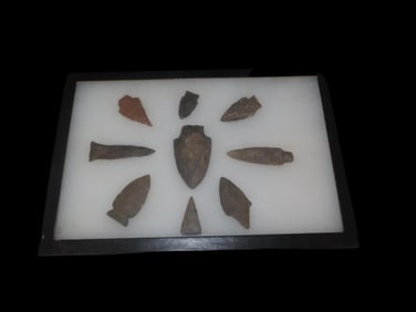 12 7/16" X 8 5/16" Frame of Arrowheads