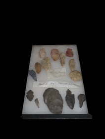 12 1/4" X 8 1/4" Frame of Points and Blades Found in Hart County Kentucky, Near Mammoth Cave