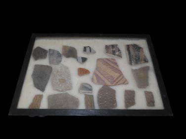 12 1/4" X 8 1/4" Frame of Pottery Shards