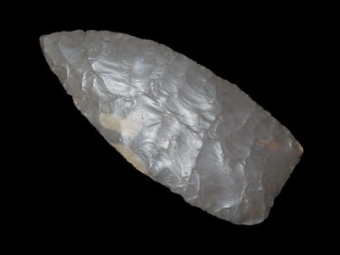 4 11/16" X 5/16" Knife, Grey Flint, Found in Jefferson Co KY