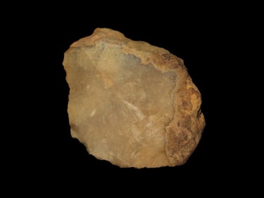 2 1/12" X 2" Mousterian Backed Knife, Brown and Orange Flint, Found in SW France