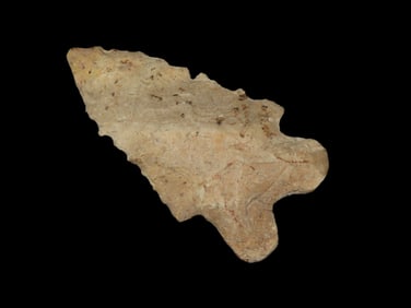 2 1/4" X 1 1/4" X 3/8" LeCroy Point, Grey Tan Chert, Found in Kentucky