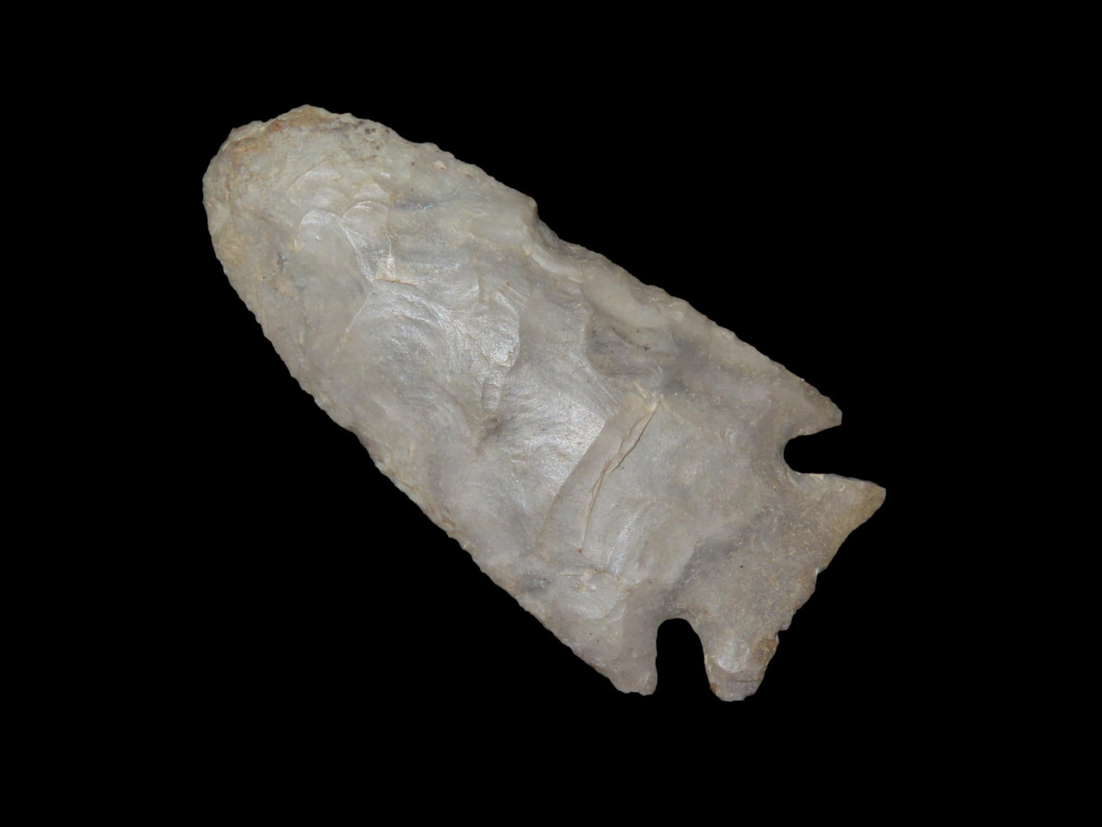 2 5/8" X 1 1/4" X 1/4" Kirk Corner Notch, Grey Flint, Found in West Central IL (1 of 10)