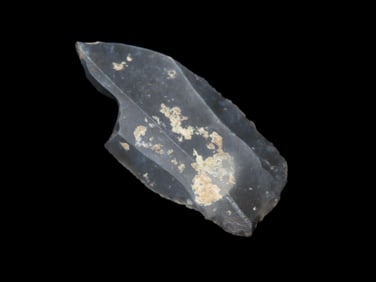 2"x7/8" Black Dordogne Flint, Tylan Dordogne France 30,000-20,000BC