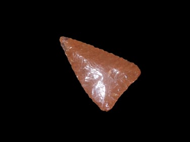 1 1/8"x3/4"x!/8" Triangle Point,700 B.P. to present,Found on the Slopesnof MT. Henry in central Utah
