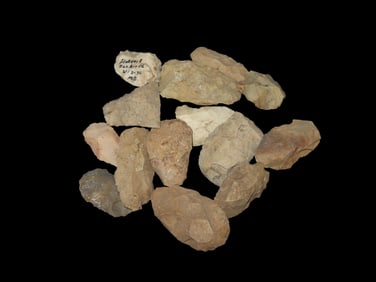 Goup of Artifacts- One marked Florence, Illinois River 2-12-76-Gouges, Blades, Adzes
