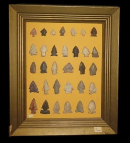 11" x 13" Frame of Bird Points, St. Charles County Missouri, Found by Ron Knowles