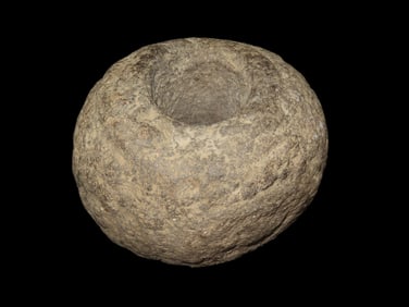 HUGE 6" Pre-Columbian Stone Mace Head, Peru, Motley COA, Engraved Designs on all sides