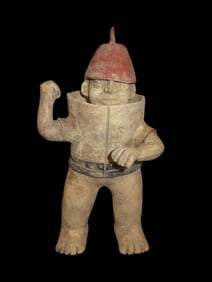 14 3/4" Tall Pre-Columbian Jalisco Style Human Effigy Warrior Figure, Solid, West Mexico, #RK-P84