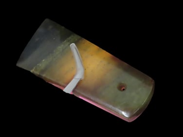 3 5/8" Mayan Jade Pendant, Guatemala, Motley COA, Highly Translucent & Great Polish