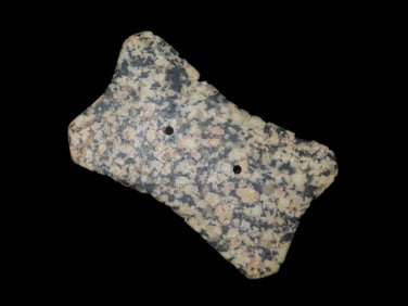 3 1/2" Quadra-Concave Gorget, Motley COA, Ross County Ohio, Colorful well Polished Granite