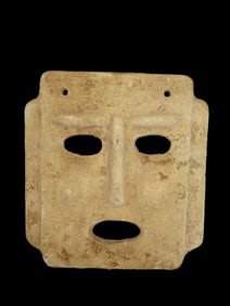 13" Pre-Columbian Colima Style Mask, Repaired at Break across Eyes, Mexico, #RK-P80