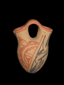 4 1/4" Pueblo Polychrome Painted Wedding Vase, Pottery Vessel, Southwestern Indian Pottery, #RK-P45