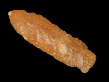 Colorful 4 5/8" Orange Creek Stained Etley, Madison County Illinois, Found by Ron Knowles